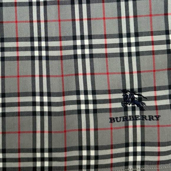 Burberry Gray Nova Check Plaid Cotton Handkerchief - Picture 1 of 7